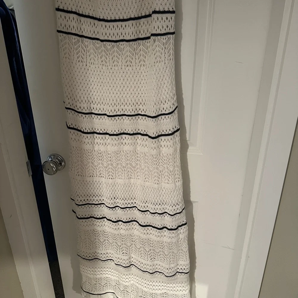 Abercrombie & Fitch Cream and Black Crochet Maxi Dress